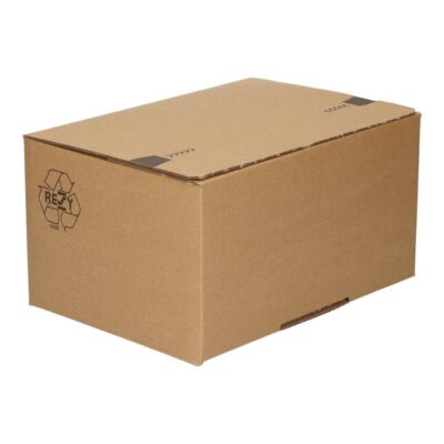 Autolock verzenddoos bruin 213x153x109 zijkant 3D