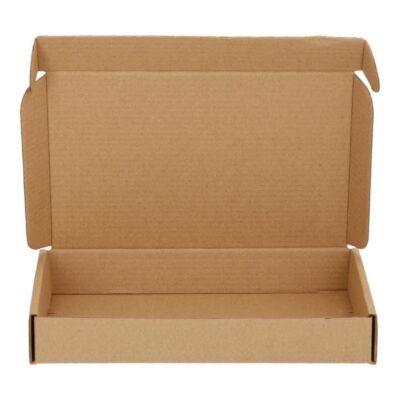 Bruine brievenbusdoos A6 180x115x28 bovenklep open liggend