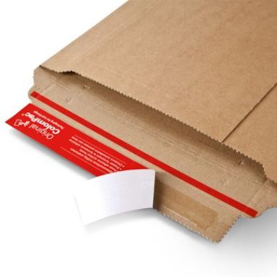 Kartonnen envelop bruin 185x270 plakstrip