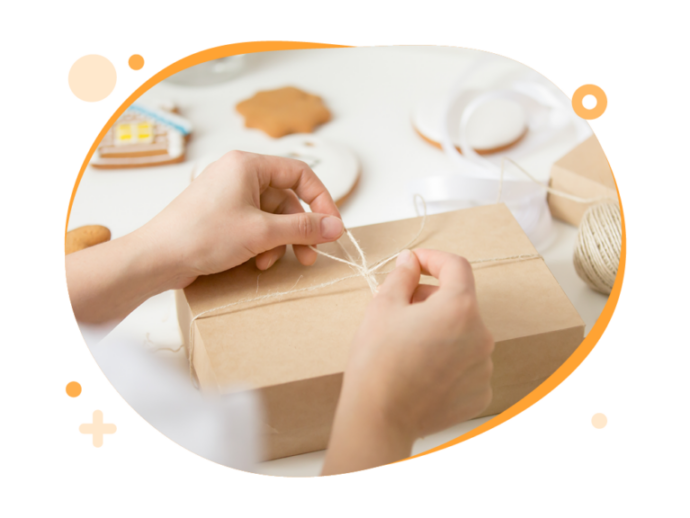 Verzenddoos met etenswaren